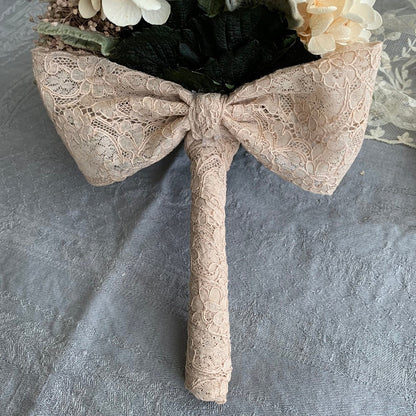 【プリザーブド】アンティークピンク ラウンドブーケ・ブートニア 【結婚式 フラワー ドライフラワー ブーケ ブートニア】