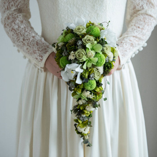 【プリザーブド】オーダーメイド キャスケードブーケ・ブートニア