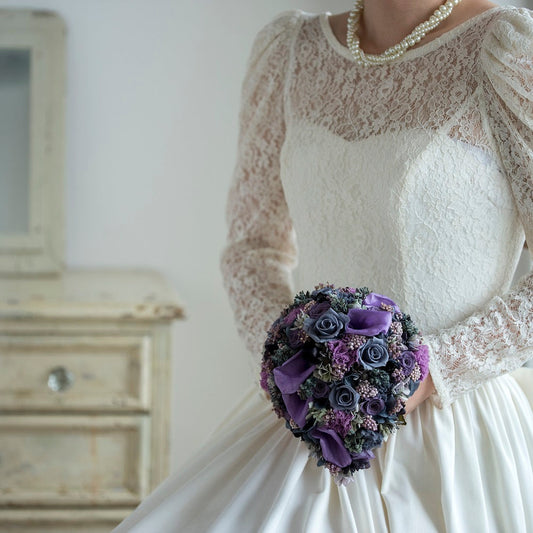 【プリザーブド】オーダーメイド ティアドロップブーケ・ブートニア 【結婚式 フラワー ドライフラワー ブーケ ブートニア】