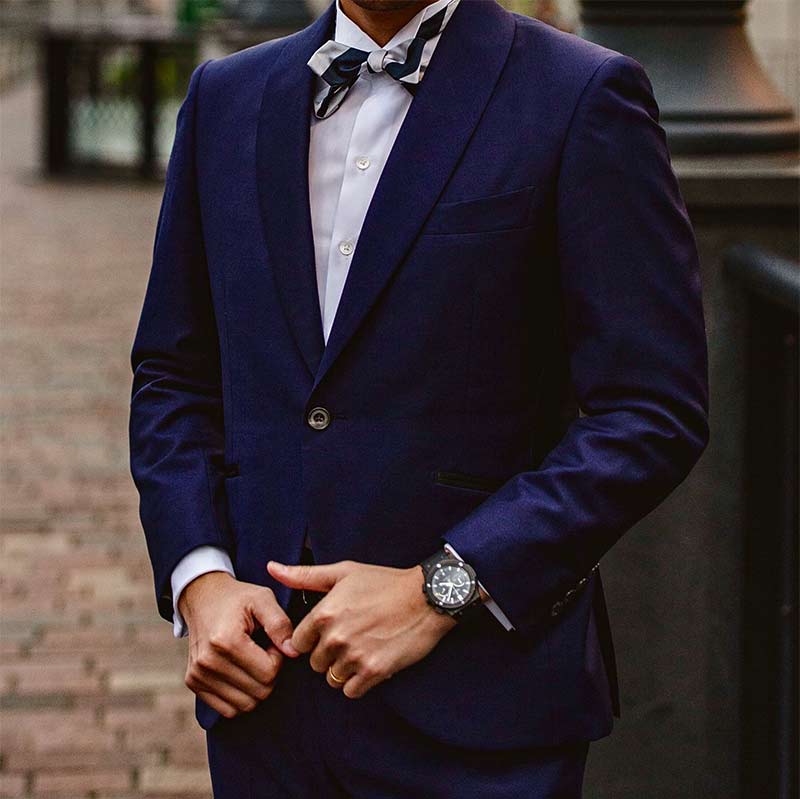 ショールカラースーツ/ネイビー【結婚式 タキシード オーダーメイド】
