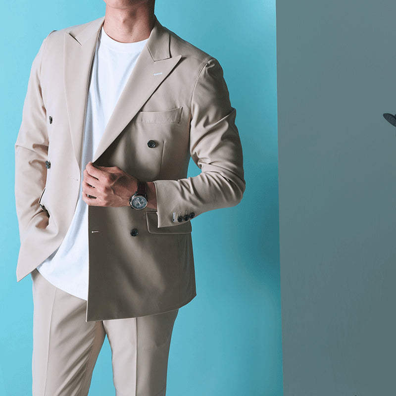 Basic Double/ベージュ【結婚式 タキシード】