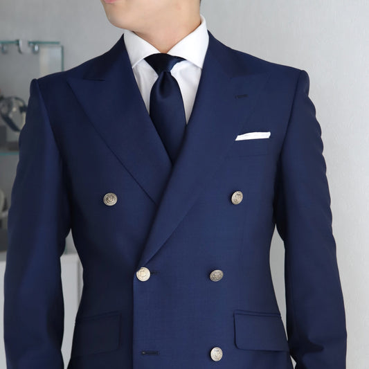 無地光沢ネクタイ/ネイビー PRIVEオリジナルネクタイ 【結婚式 ネクタイ】