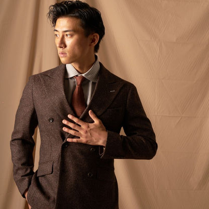 無地光沢ネクタイ/ブラウン PRIVEオリジナルネクタイ 【結婚式 ネクタイ】