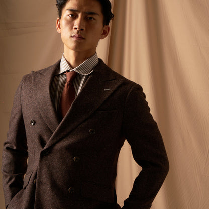 無地光沢ネクタイ/ブラウン PRIVEオリジナルネクタイ 【結婚式 ネクタイ】