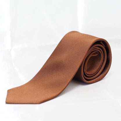 無地光沢ネクタイ/ブラウン PRIVEオリジナルネクタイ 【結婚式 ネクタイ】