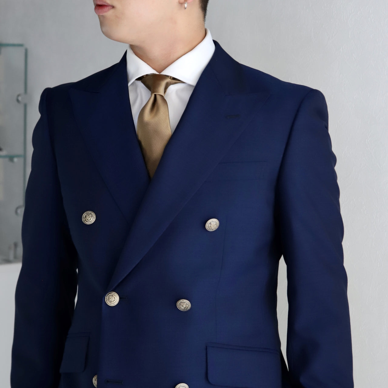 無地光沢ネクタイ/ゴールド PRIVEオリジナルネクタイ 【結婚式 ネクタイ】