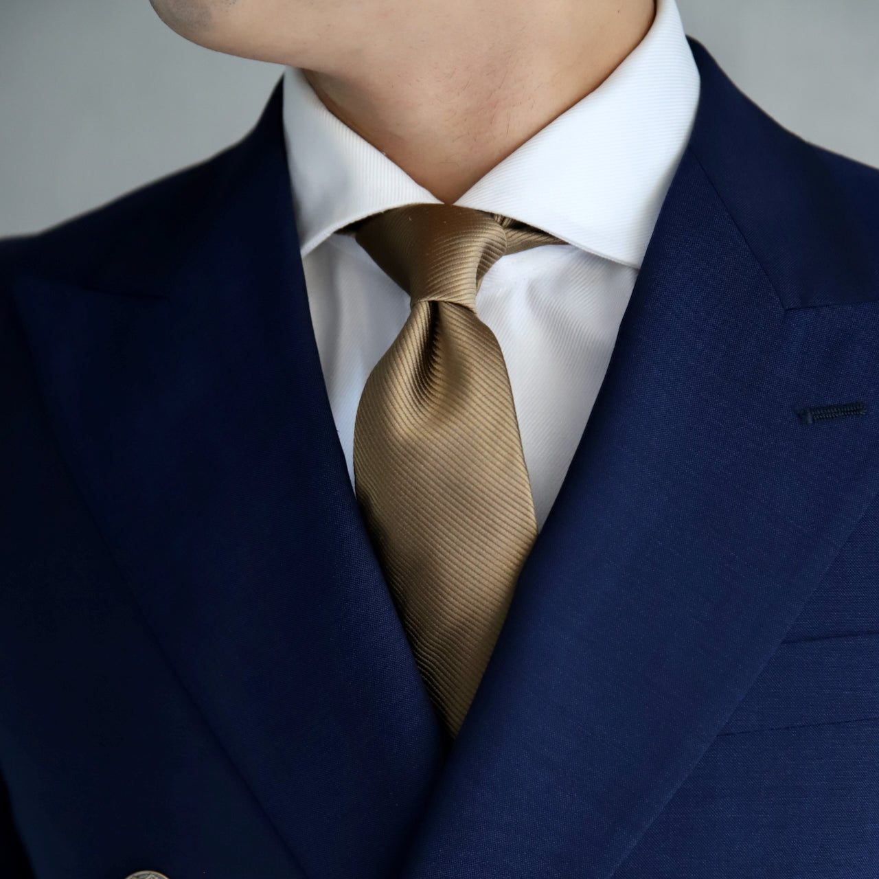 無地光沢ネクタイ/ゴールド PRIVEオリジナルネクタイ 【結婚式 ネクタイ】