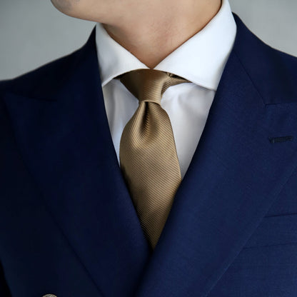 無地光沢ネクタイ/ゴールド PRIVEオリジナルネクタイ 【結婚式 ネクタイ】