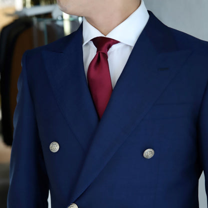 無地光沢ネクタイ/レッド PRIVEオリジナルネクタイ 【結婚式 ネクタイ】