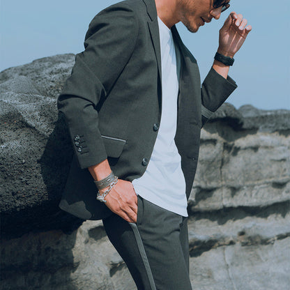 Line Design/グレー 【結婚式 タキシード】