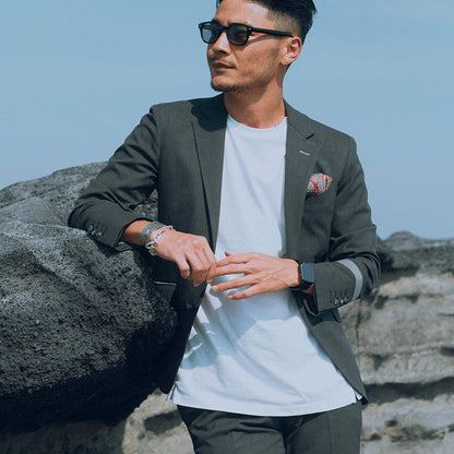 Line Design/グレー 【結婚式 タキシード】