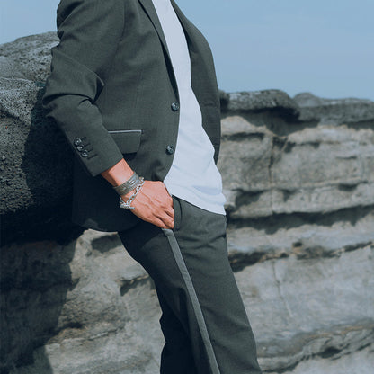 Line Design/グレー 【結婚式 タキシード】