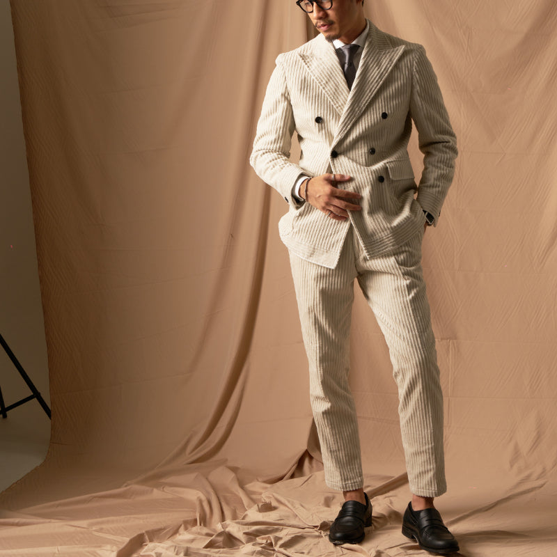 Corduroy Double/ホワイト 【結婚式 タキシード】