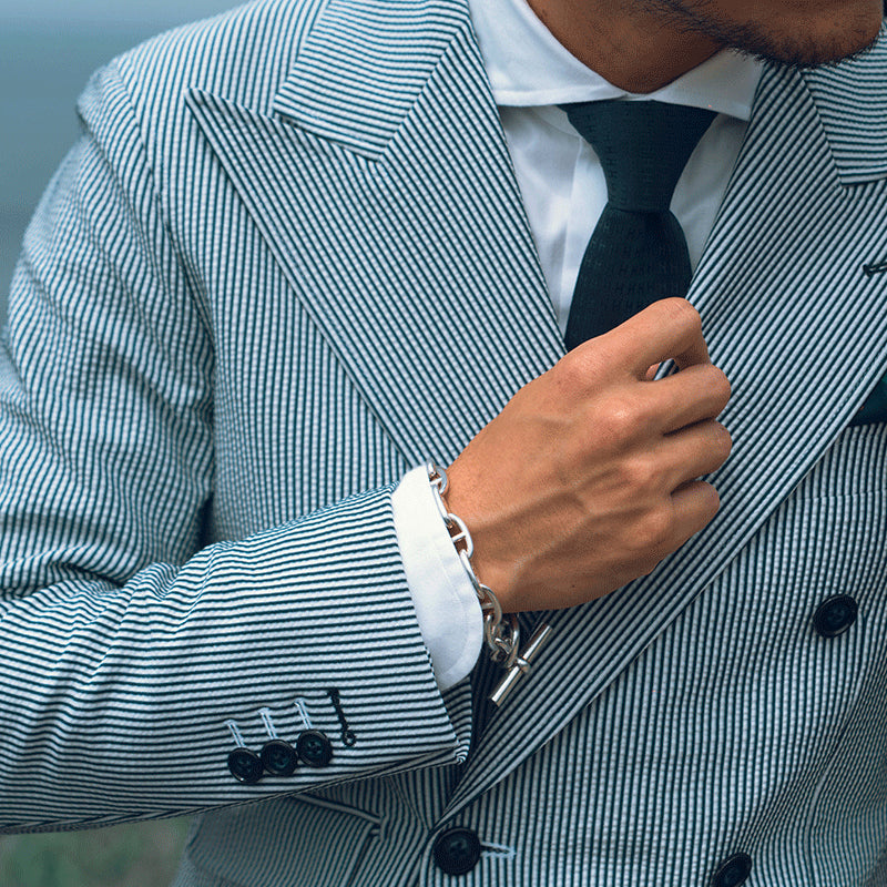 Seersucker Double/ブルー 【結婚式 タキシード】