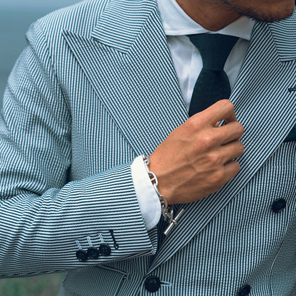 Seersucker Double/ブルー 【結婚式 タキシード】