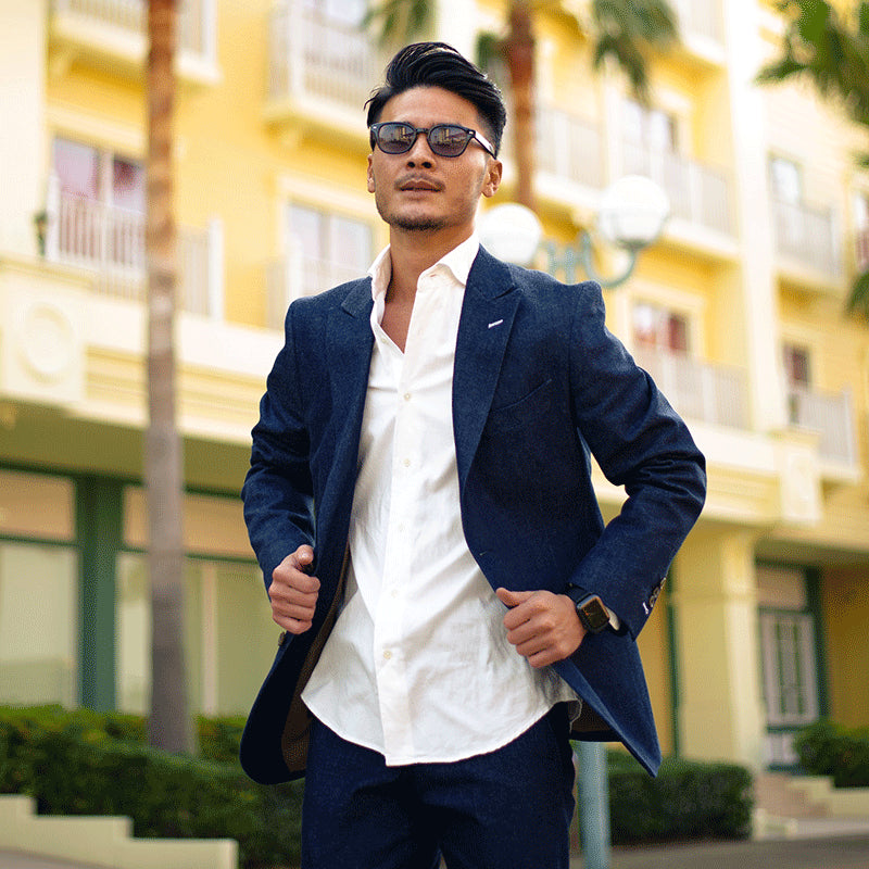 Denim Single/ブルー 【結婚式 タキシード】