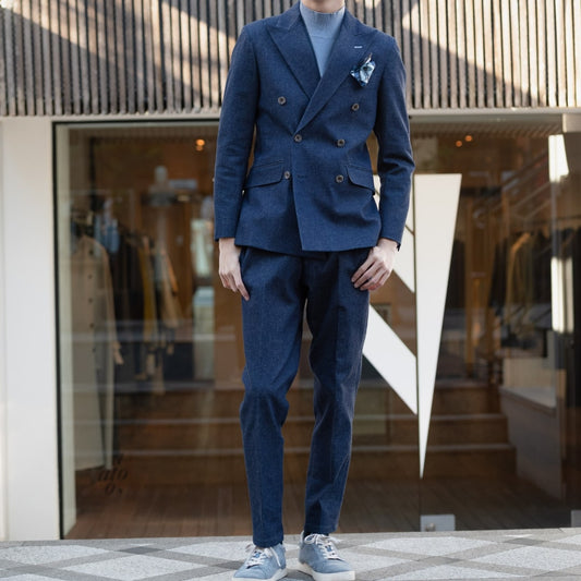 Denim Double/ブルー 【結婚式 タキシード】