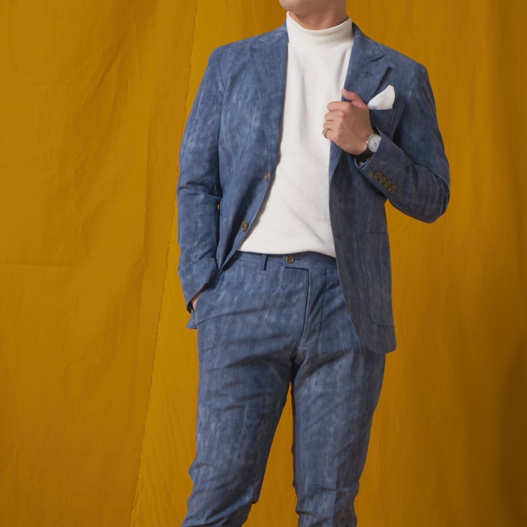 Wash Denim Single/ブルー【結婚式 タキシード】