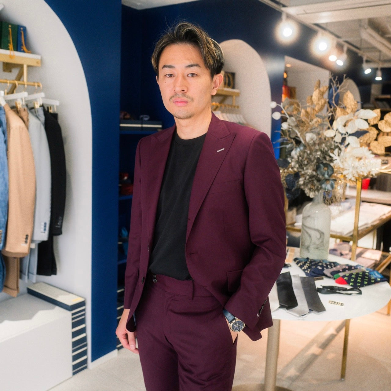 Gloss Single/レッド【結婚式 タキシード】