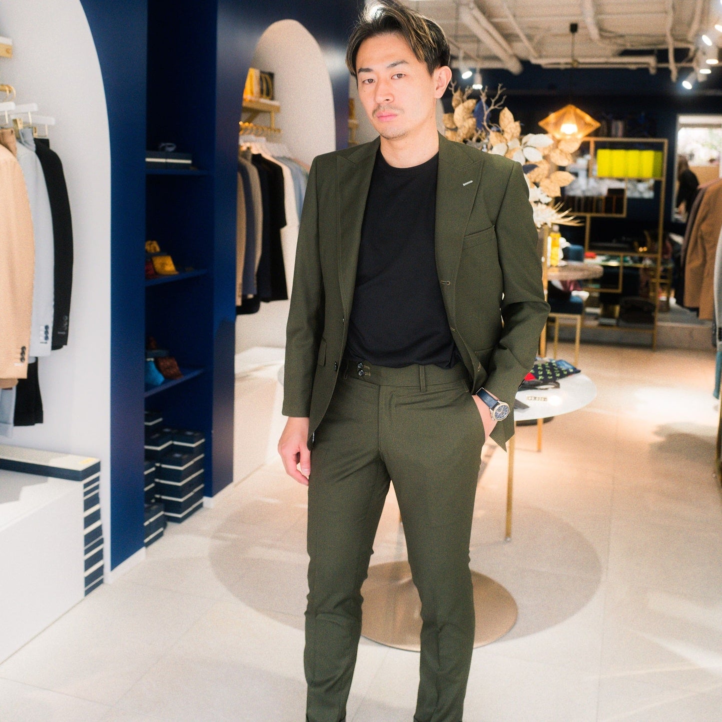 Gloss Single/カーキ【結婚式 タキシード】