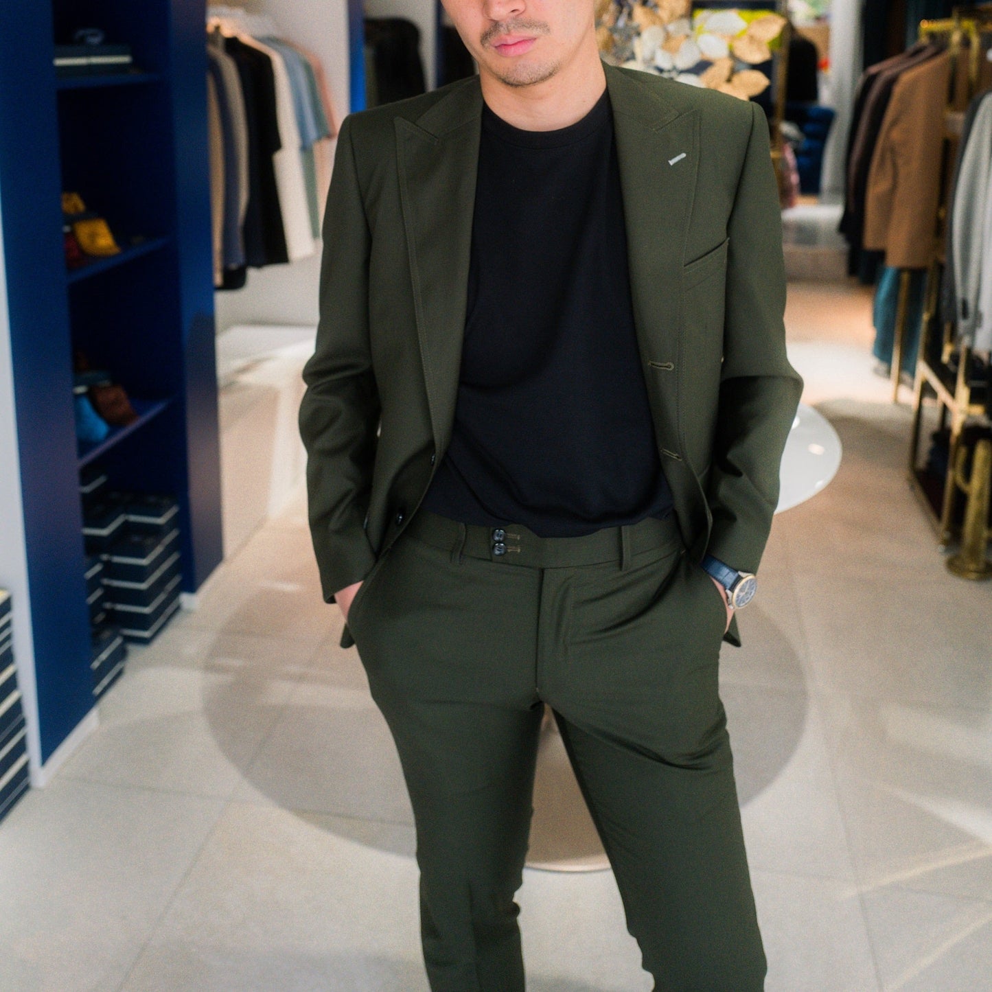 Gloss Single/カーキ【結婚式 タキシード】