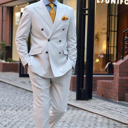 ホワイトダブルスーツ【結婚式 タキシード オーダーメイド】