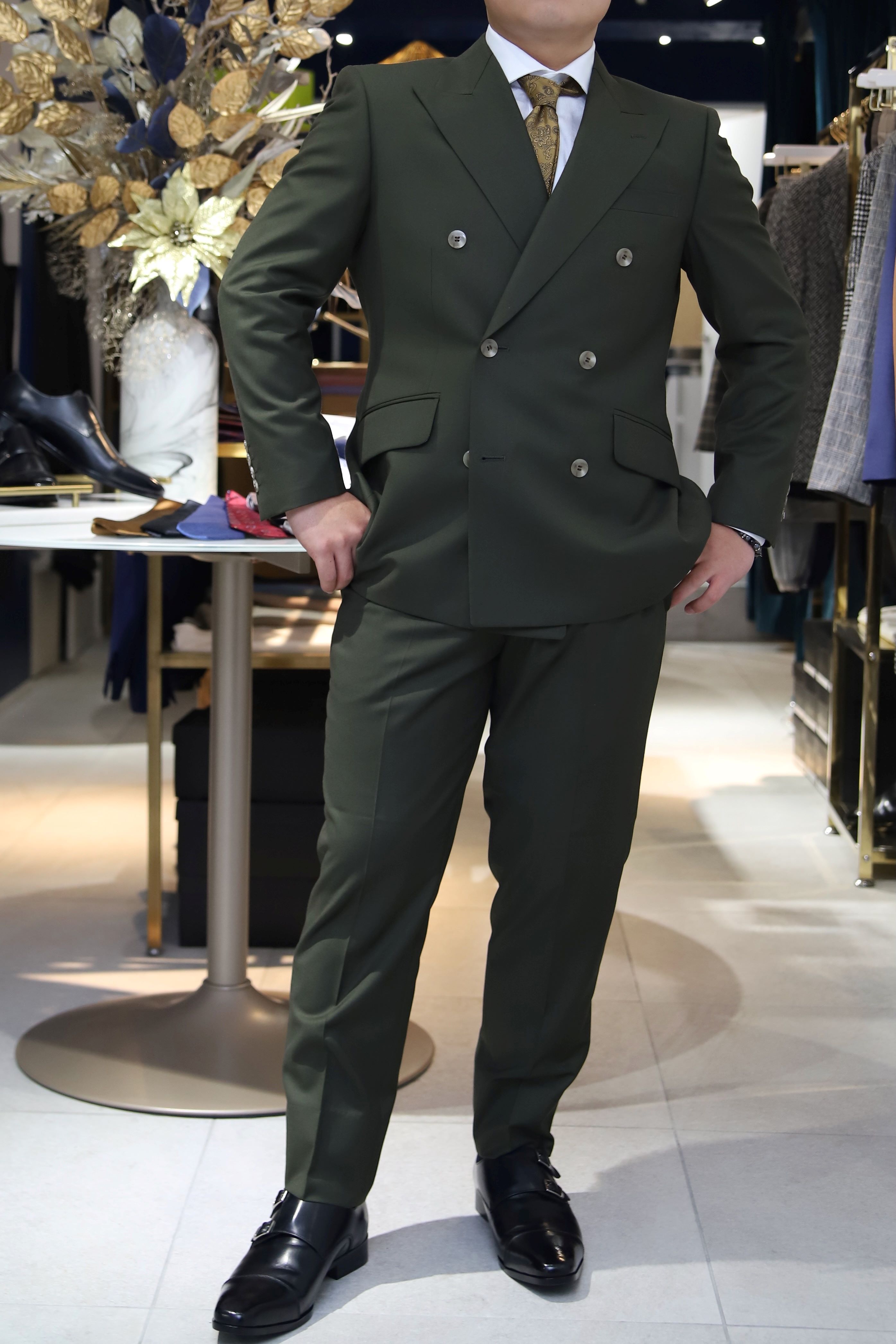 カーキダブルスーツ【結婚式 タキシード オーダーメイド】 – 結婚式