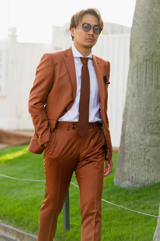 【CORDY特典あり】オレンジスーツ/ベスト付き【結婚式 タキシード オーダーメイド】