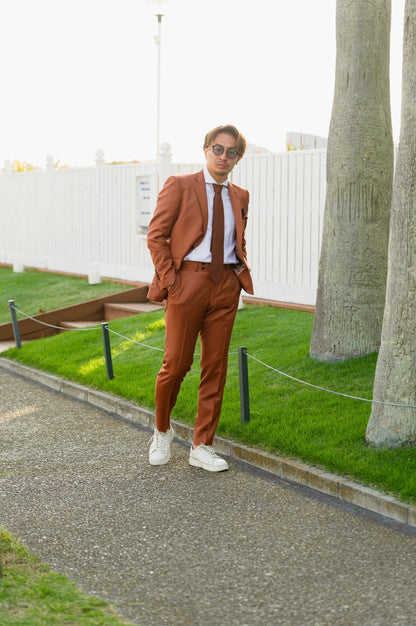 【CORDY特典あり】オレンジスーツ/ベスト付き【結婚式 タキシード オーダーメイド】