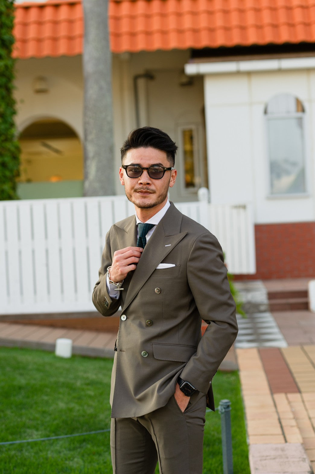 カーキダブルスーツ【結婚式 タキシード オーダーメイド】 – 結婚式