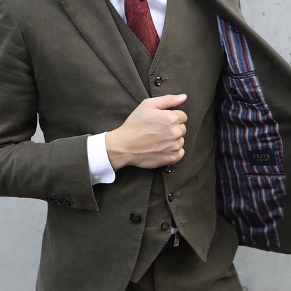 カーキスーツ/ベスト付き【結婚式 タキシード オーダーメイド】