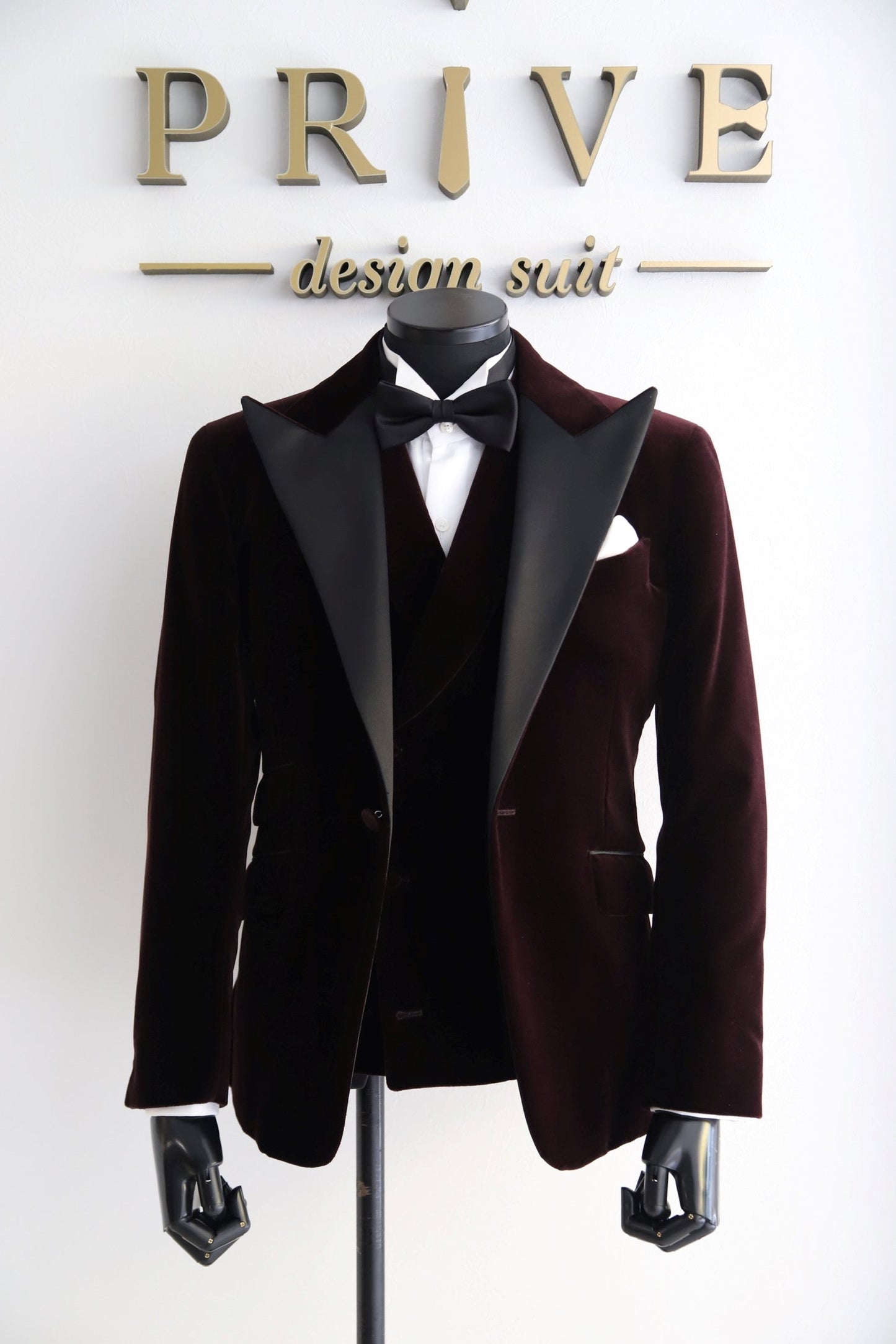 ベロアブラウンタキシード/ベスト付き【結婚式 タキシード レンタル】