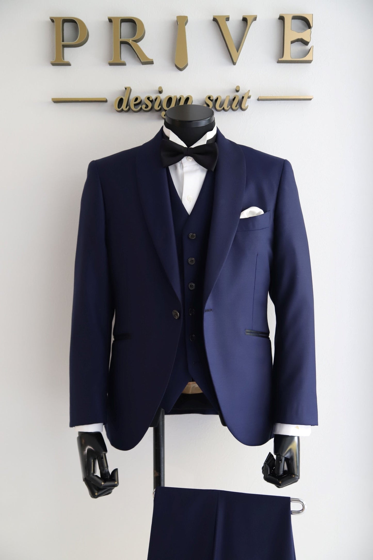 ショールカラースーツ/ネイビー【結婚式 タキシード レンタル】