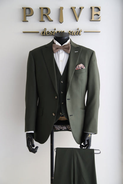 カーキスーツ【結婚式 タキシード レンタル】