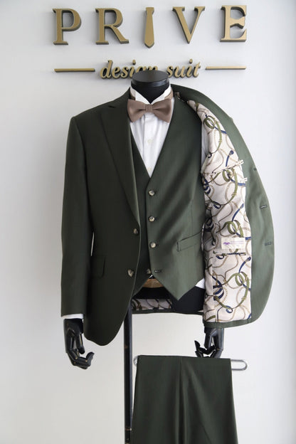 カーキスーツ【結婚式 タキシード レンタル】