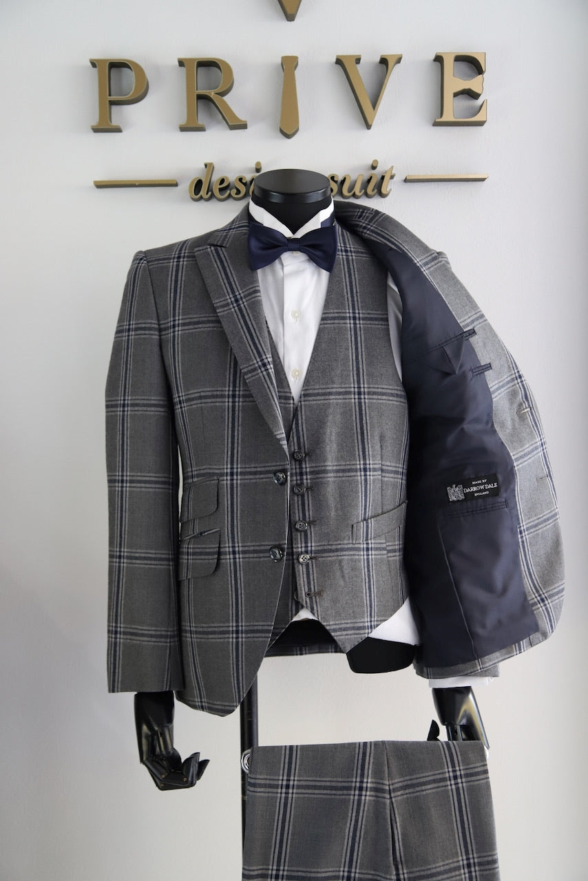 グレーチェックスーツ【結婚式 タキシード レンタル】 – 結婚式準備