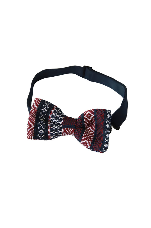 蝶ネクタイ/ノルディック柄レッド【結婚式 タキシード】