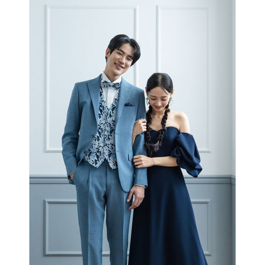 NOA3022-navy チェンジベスト&タイ【結婚式 メンズ小物 オーダーメイド】