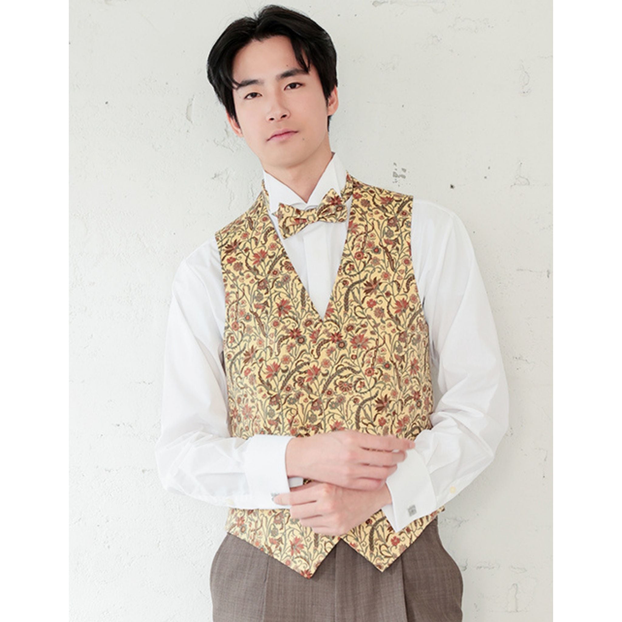 NOA3023-beige チェンジベスト&タイ【結婚式 メンズ小物 オーダー