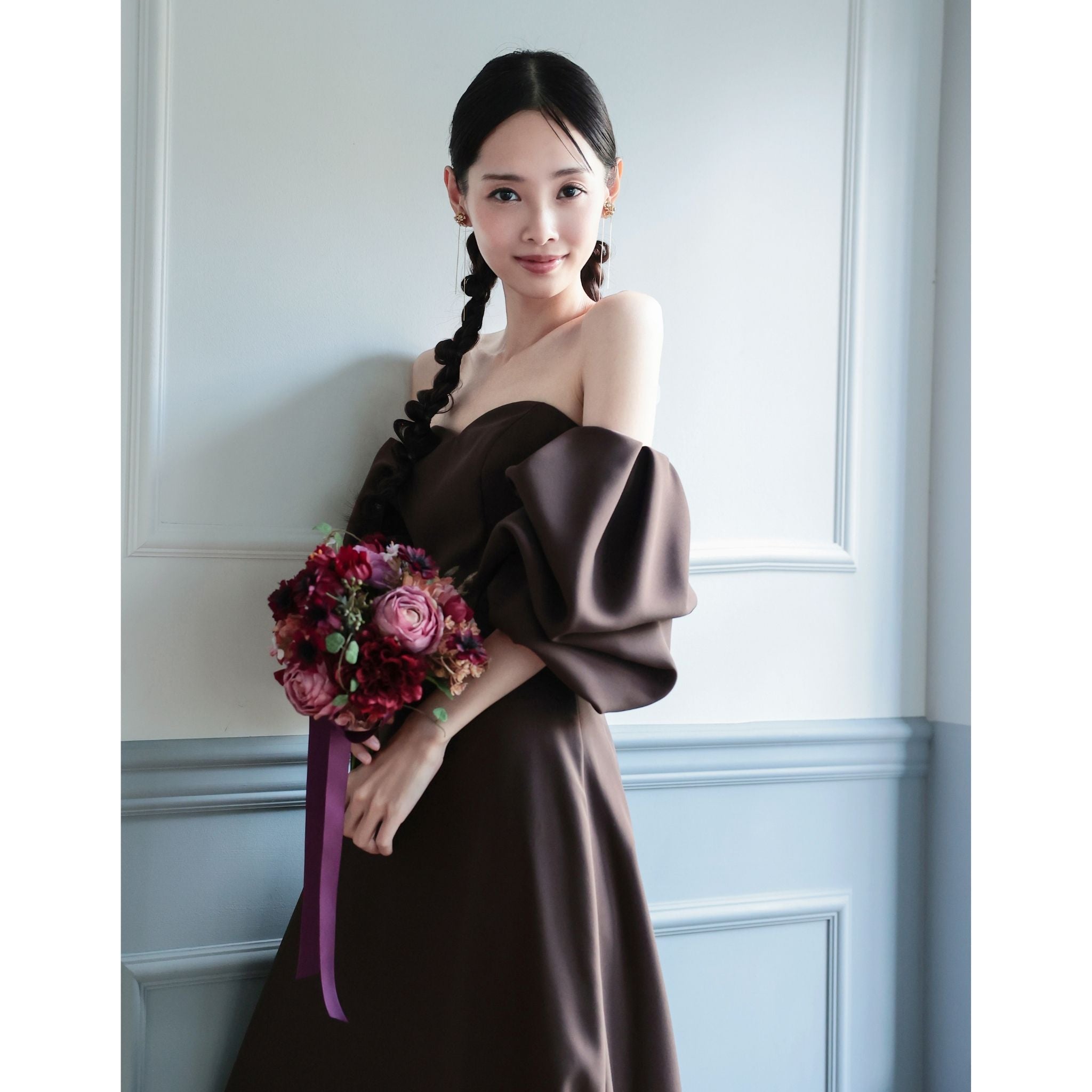 NOA0063-brown【カラードレス オーダーメイド】 – 結婚式準備サイトCORDY