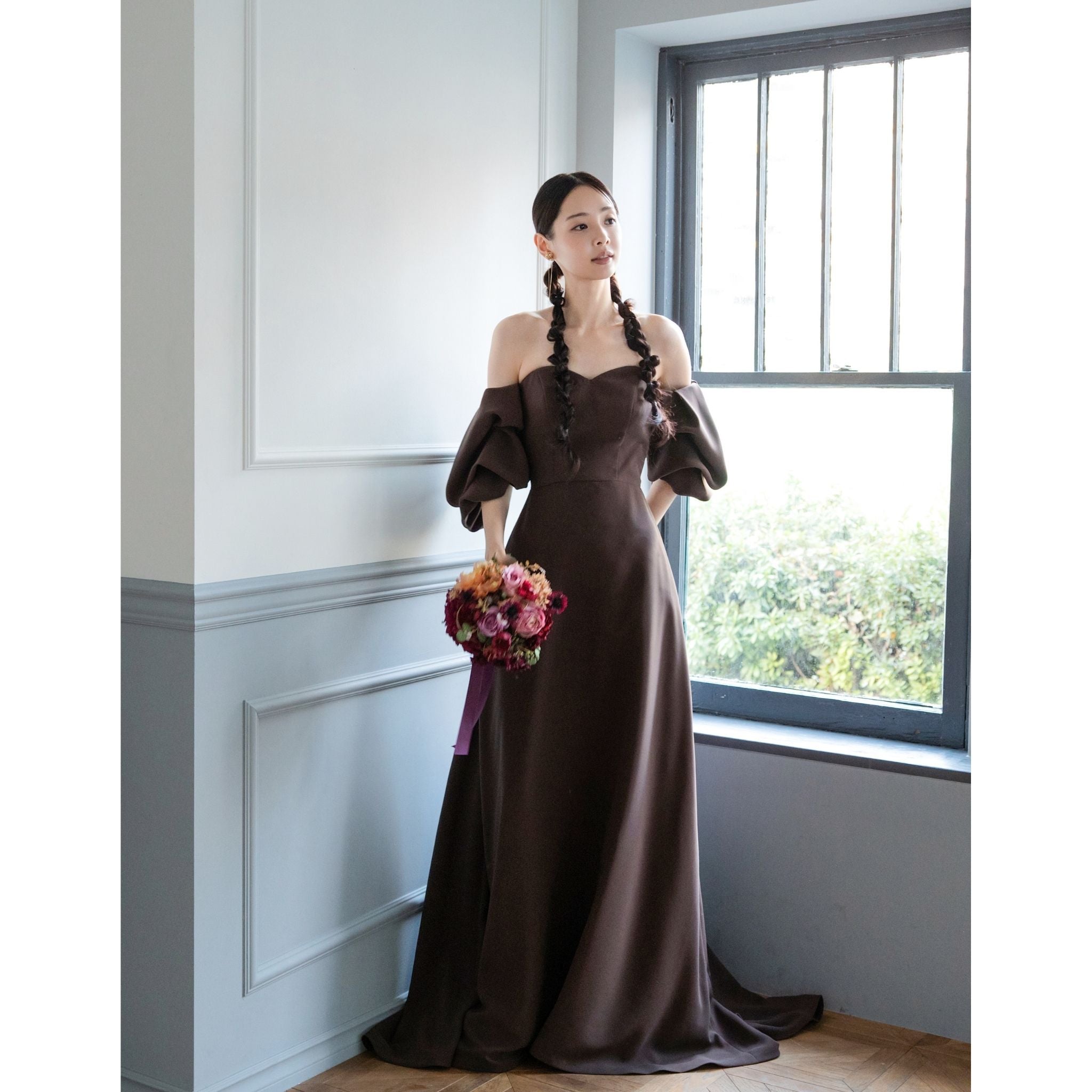 NOA0063-brown【カラードレス オーダーメイド】 – 結婚式準備サイトCORDY
