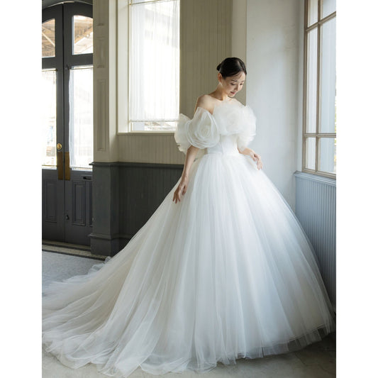 NOA0057_offwhite_flowercape【結婚式 ウェディングドレス オーダーメイド】