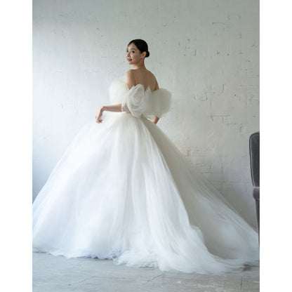 NOA0057_offwhite_flowercape【結婚式 ウェディングドレス オーダーメイド】