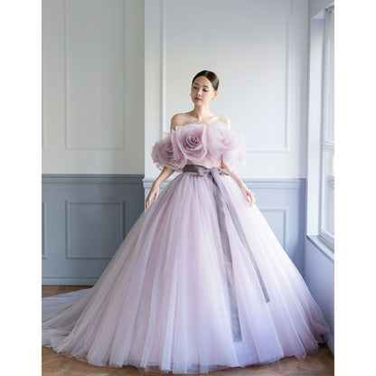 NOA0057_pink_flowercape【結婚式 カラードレス オーダーメイド】