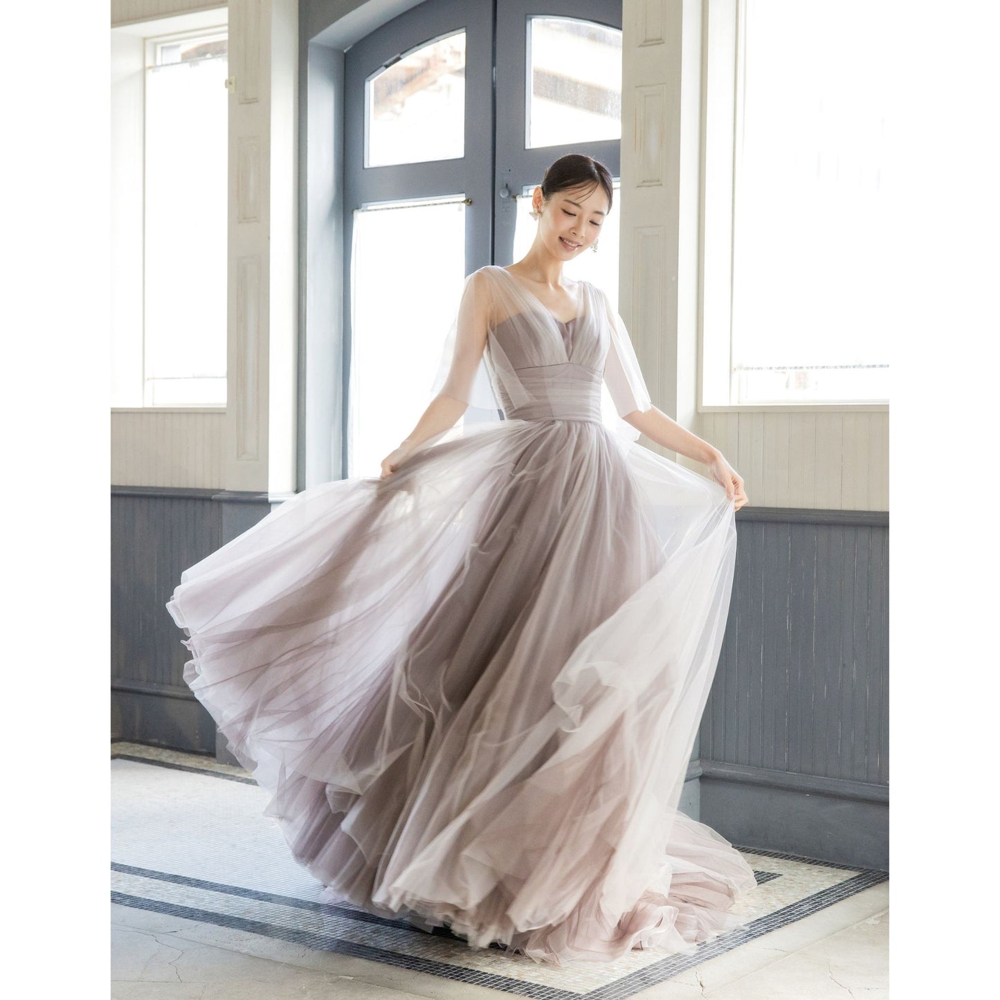 NOA0061_gray【結婚式 カラードレス オーダーメイド】