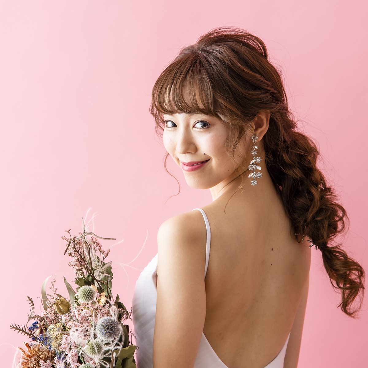 【ピアス】LittleRomance_フラワークリスタル ブライダルアクセサリー 【結婚式 ピアス イヤリング】