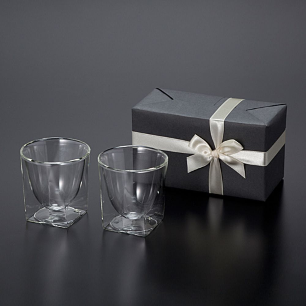 RayES/レイエス ダブルウォールグラス RDS-004 200ml 2個入り ラッピング・メッセージカード付 GS-02400 【結婚式 ギフト 引き出物 食器類】
