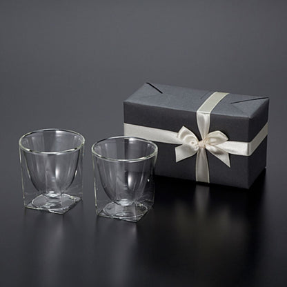 RayES/レイエス ダブルウォールグラス RDS-004 200ml 2個入り ラッピング・メッセージカード付 GS-02400 【結婚式 ギフト 引き出物 食器類】