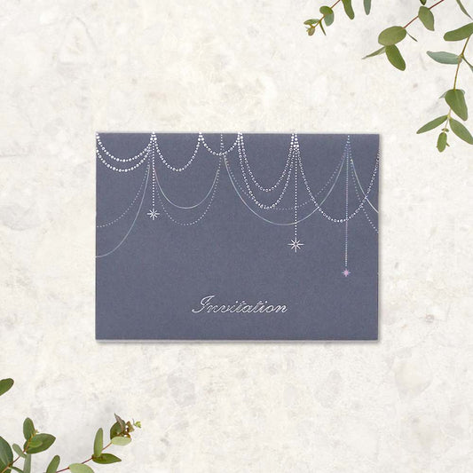 招待状 「 ルミエール ネイビー 」 手作りキット | 結婚式 パーティー【結婚式 ペーパー 招待状】