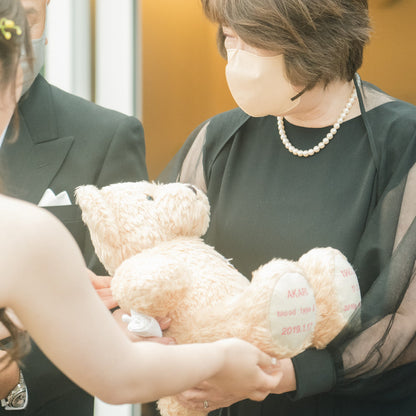 セレブレーションベア・ウェディング (フラワーリボン_ドレス) 【結婚式 披露宴 ギフト 両親贈呈品 ウェイトドール】